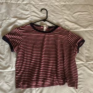 Basic crop stripped tee